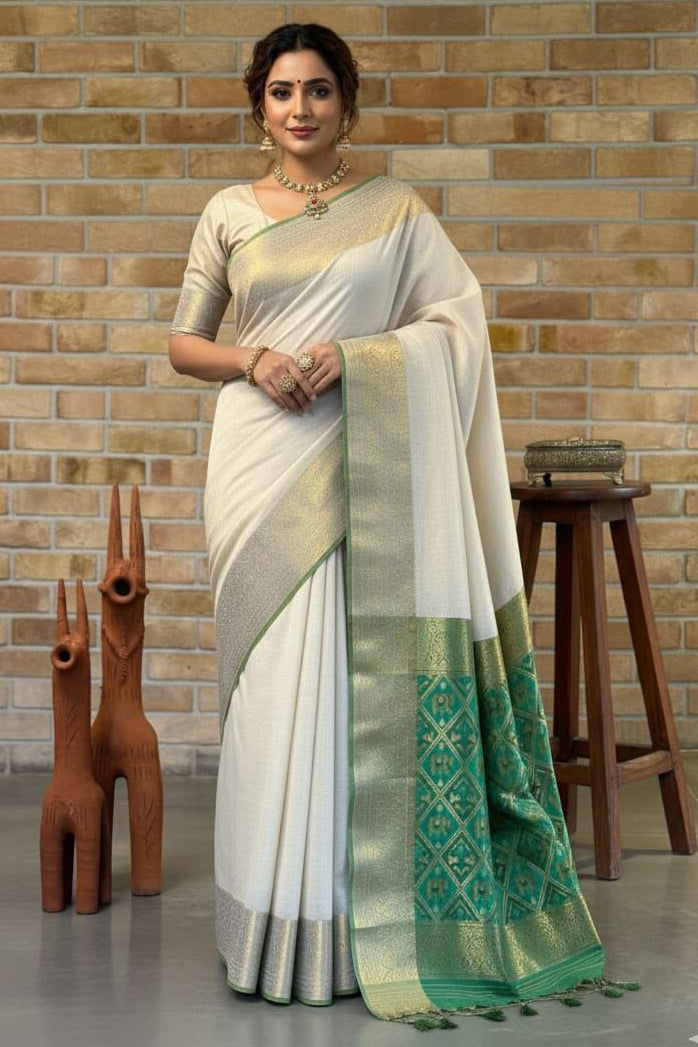 BloomKriti Fancy Cotton Saree