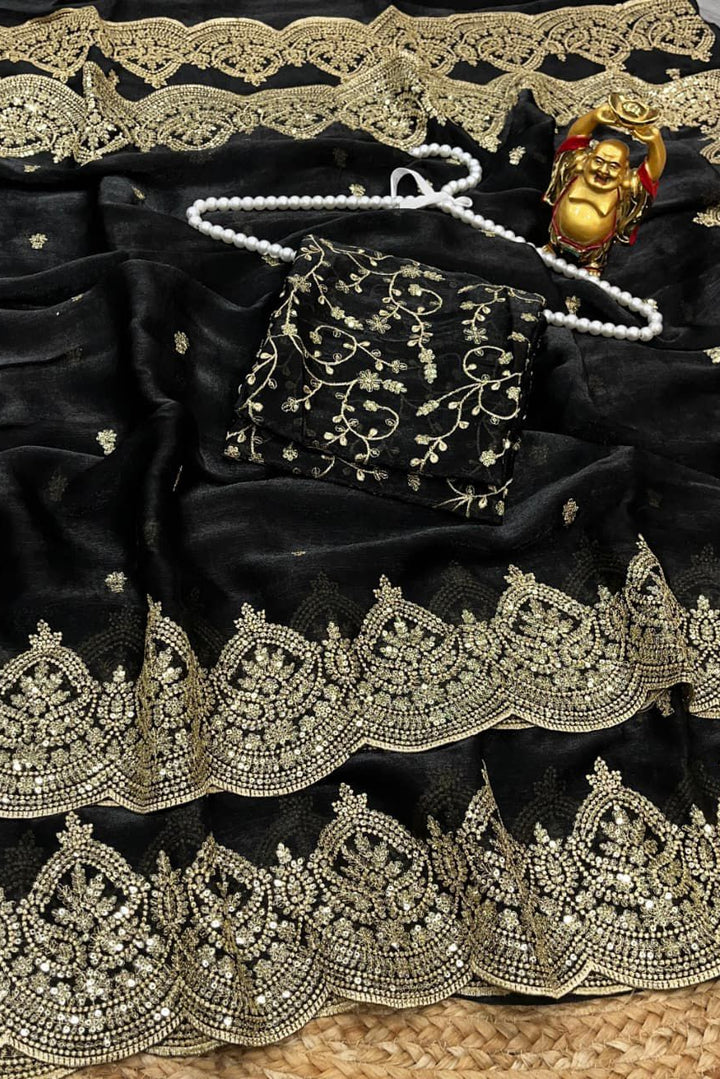 Melodic Toffee Fancy Chiffon Saree