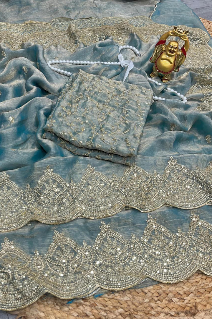 Melodic Toffee Fancy Chiffon Saree