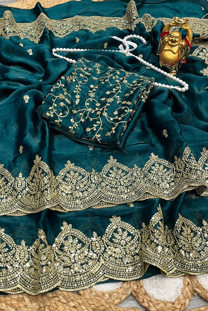 Melodic Toffee Fancy Chiffon Saree