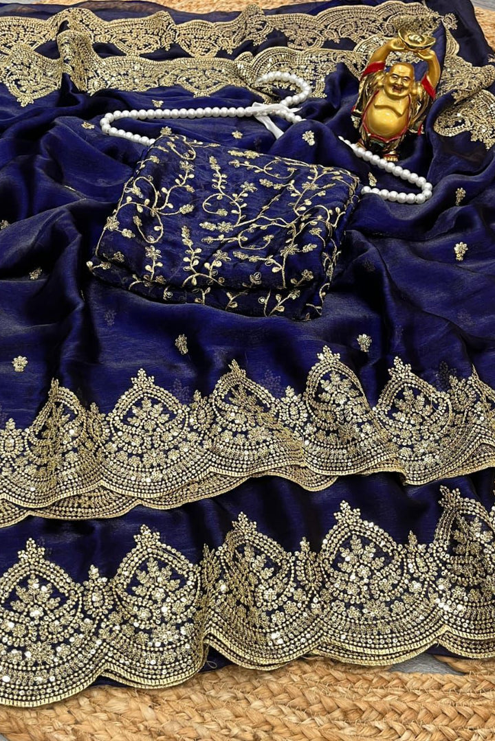 Melodic Toffee Fancy Chiffon Saree