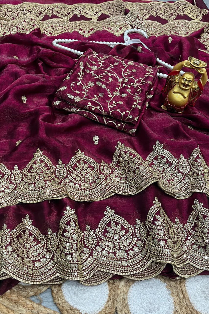 Melodic Toffee Fancy Chiffon Saree