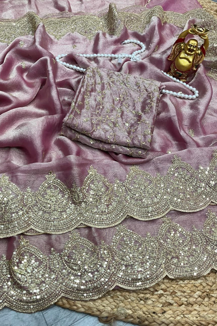 Melodic Toffee Fancy Chiffon Saree