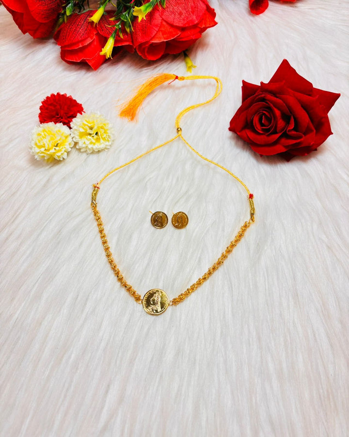 Gini Glow-Gold Plated necklace & Earrings Set