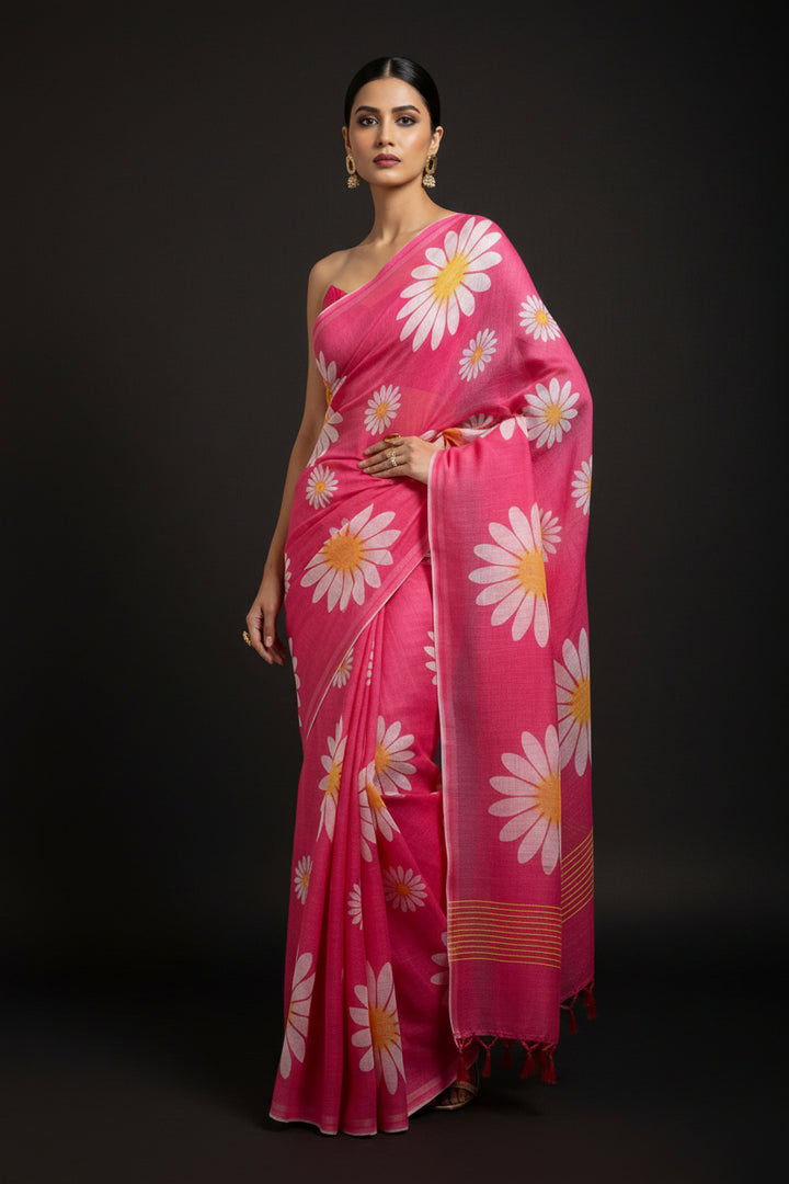 Aerial Bliss Linen Saree