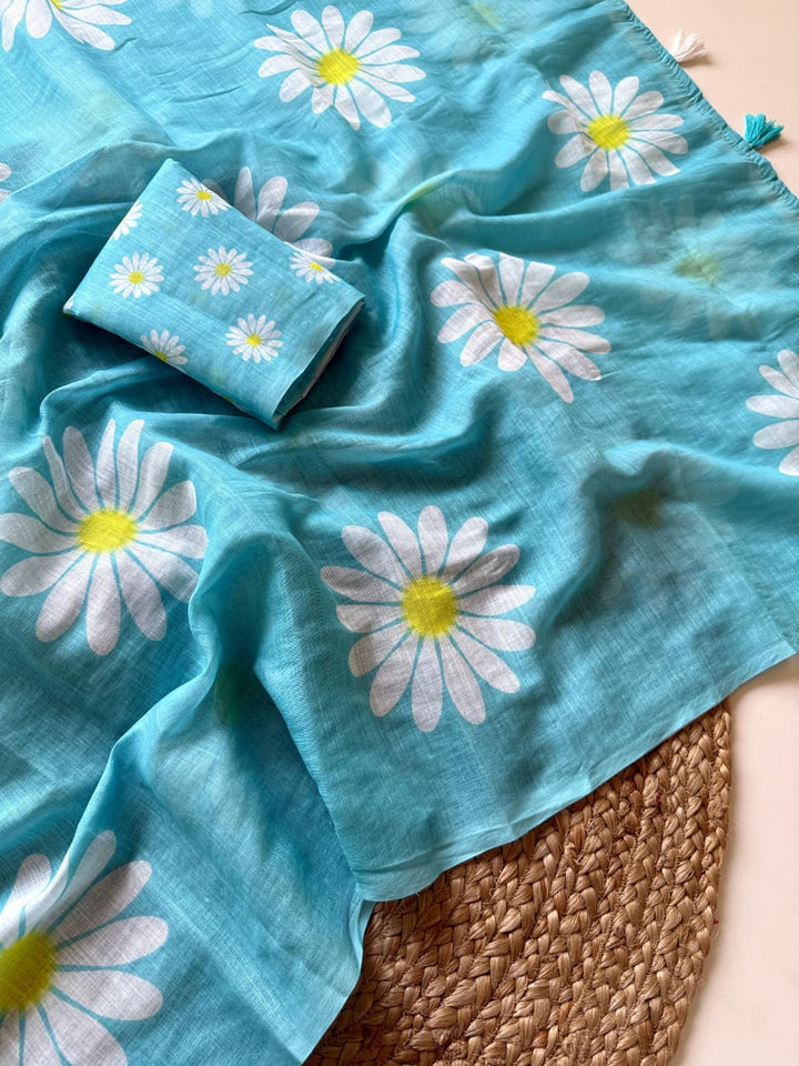 Aerial Bliss Linen Saree