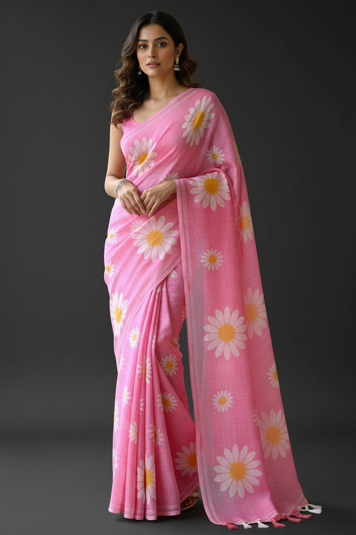 Aerial Bliss Linen Saree
