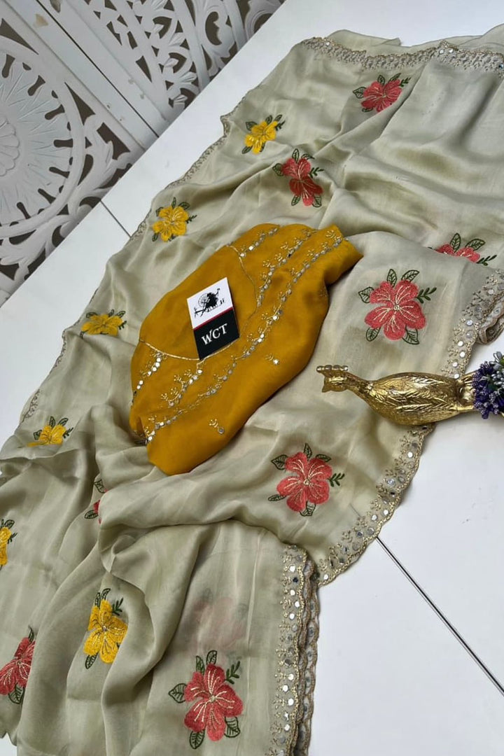 Flow Of Light Rangoli Silk Saree