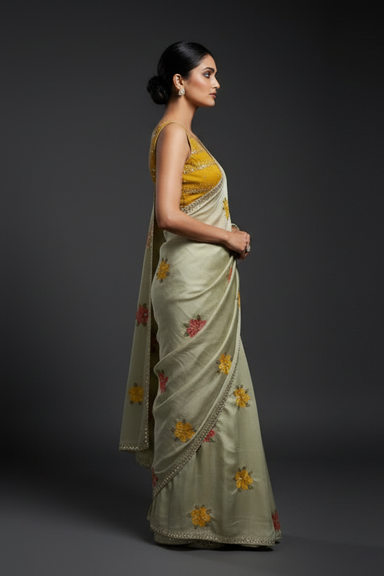Flow Of Light Rangoli Silk Saree