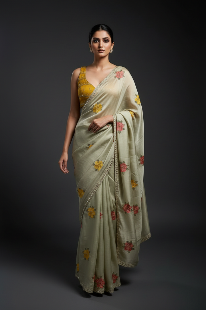 Flow Of Light Rangoli Silk Saree