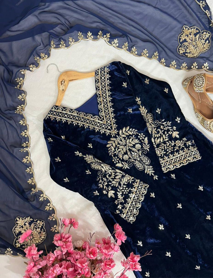 Sundari Swag Velvet Suit Set