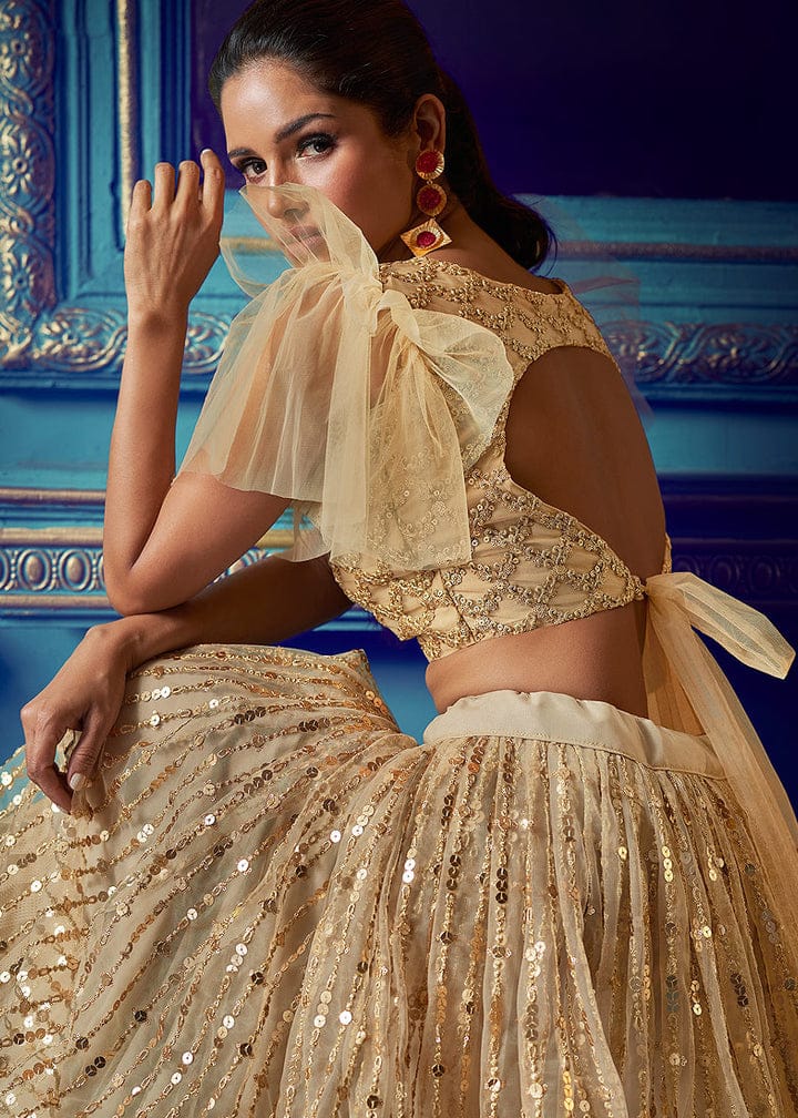 Infinite Bloom Designer Net Lehenga
