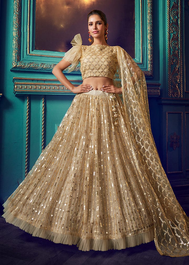 Infinite Bloom Designer Net Lehenga