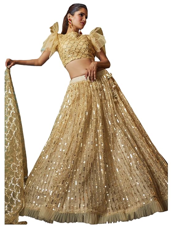 Infinite Bloom Designer Net Lehenga