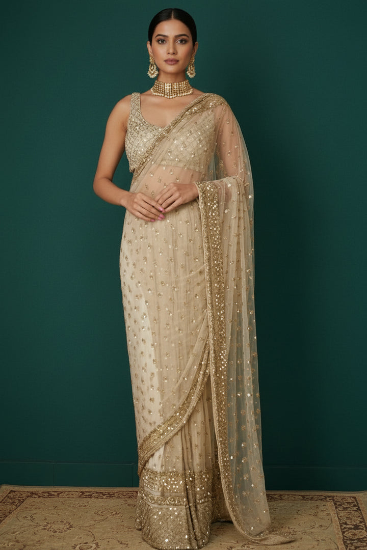 Immortal Beauty Designer Net Saree