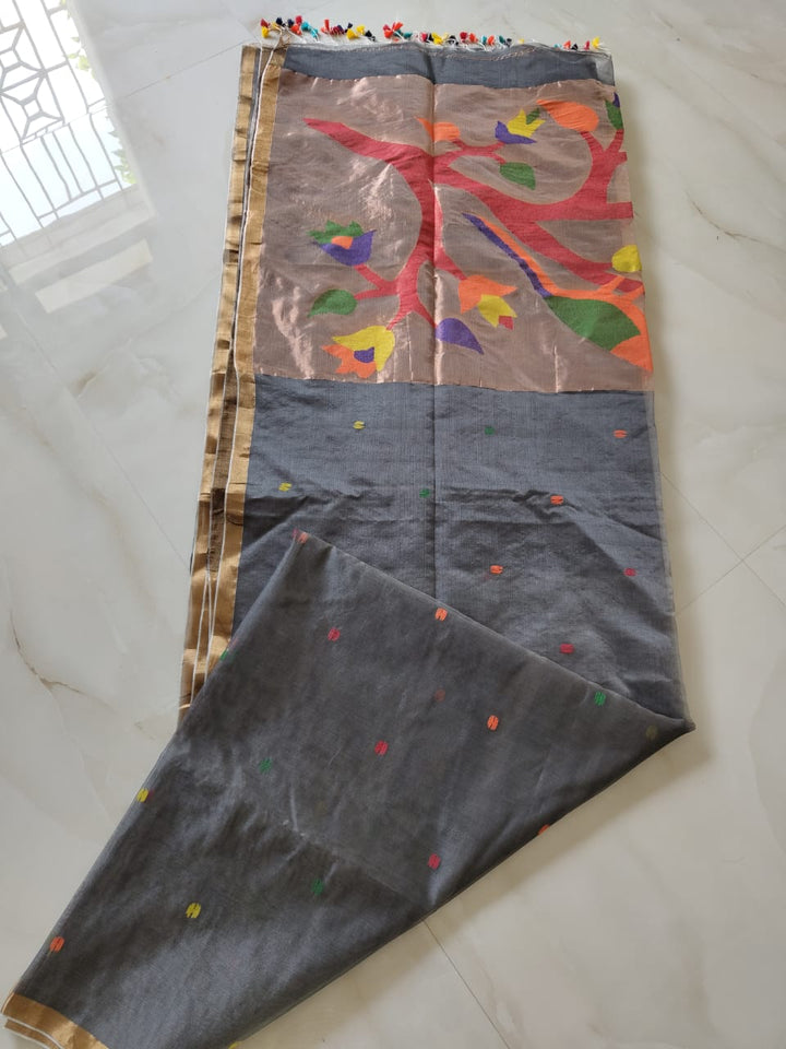 Kahaani Katha Muslin Banarasi Saree