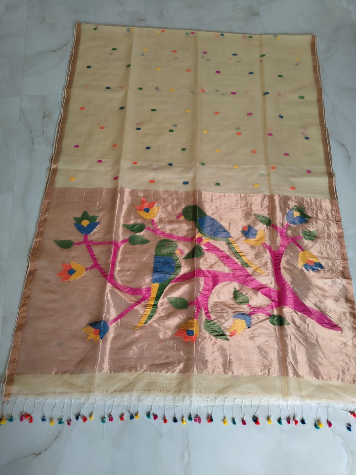 Kahaani Katha Muslin Banarasi Saree