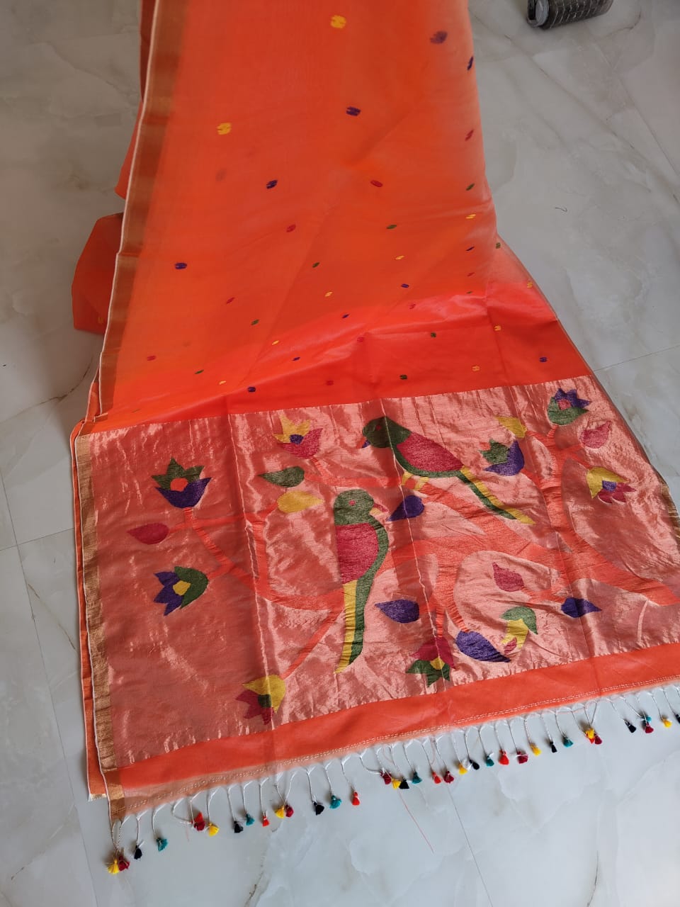 Kahaani Katha Muslin Banarasi Saree