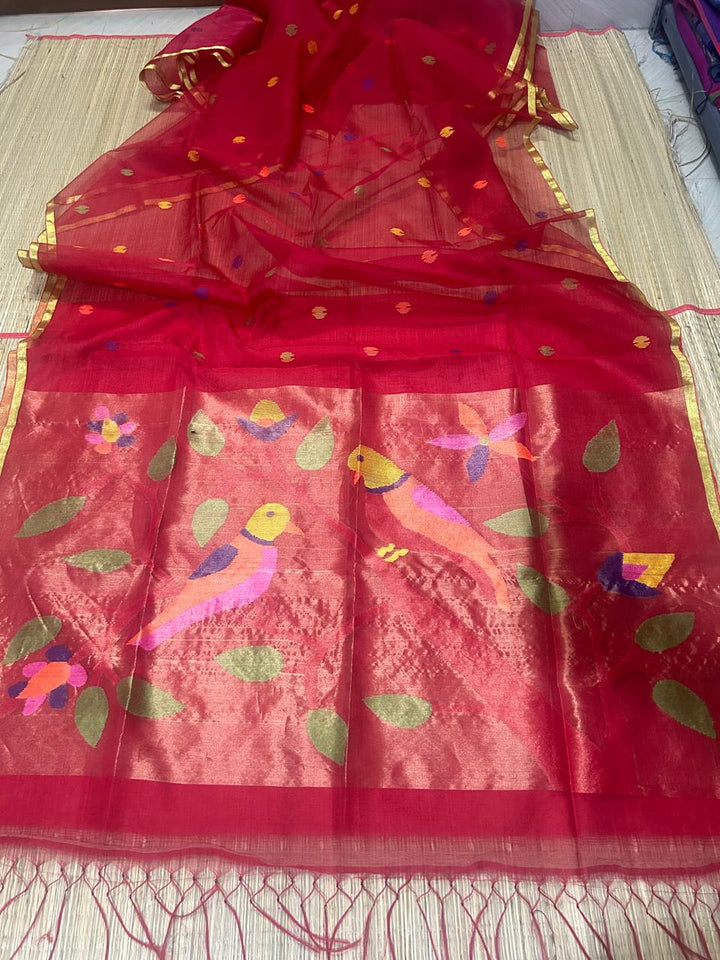 Kahaani Katha Muslin Banarasi Saree