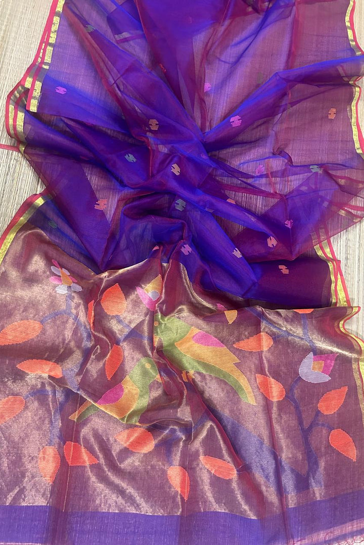 Kahaani Katha Muslin Banarasi Saree