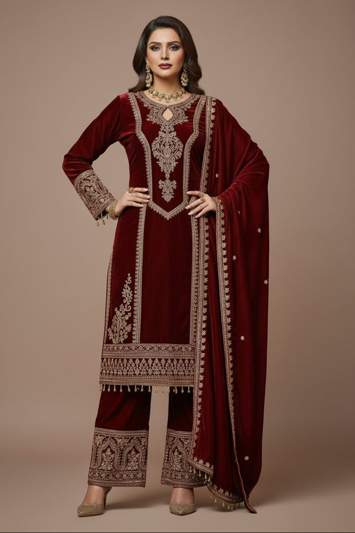 Mast Malang Velvet Suit Set