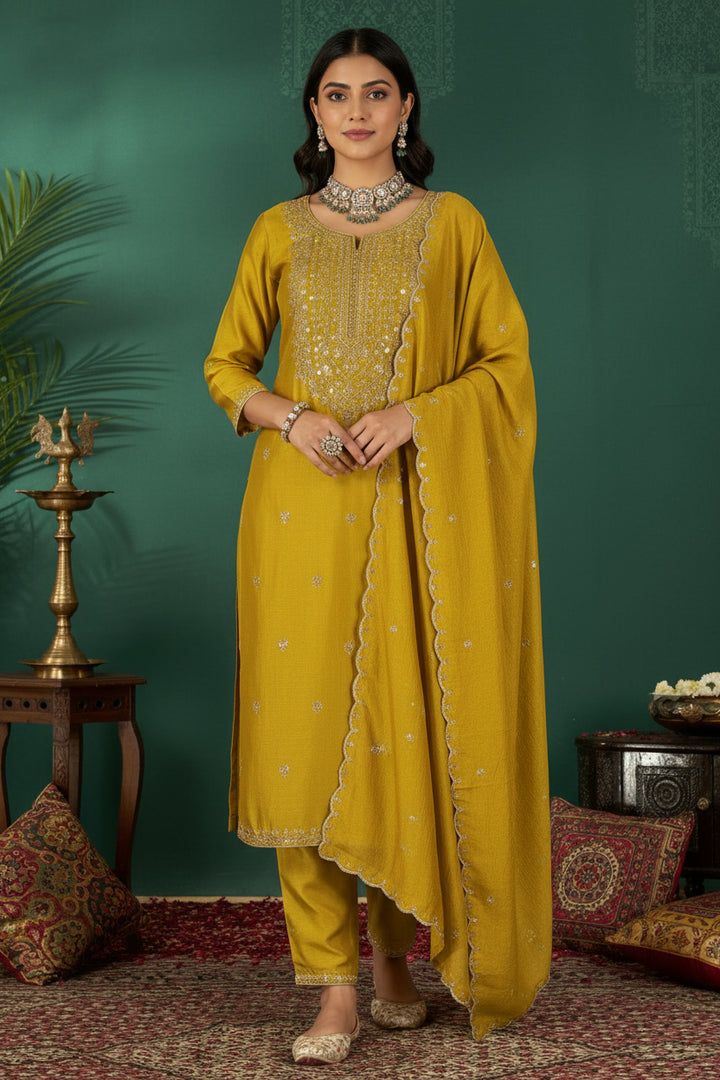 Ishqwali Shine Silk Kurti Set