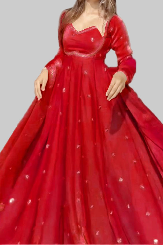 Dreamwali Dulhan Fancy Silk Anarkali