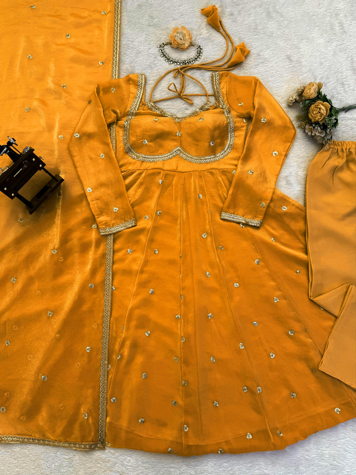 Dreamwali Dulhan Fancy Silk Anarkali