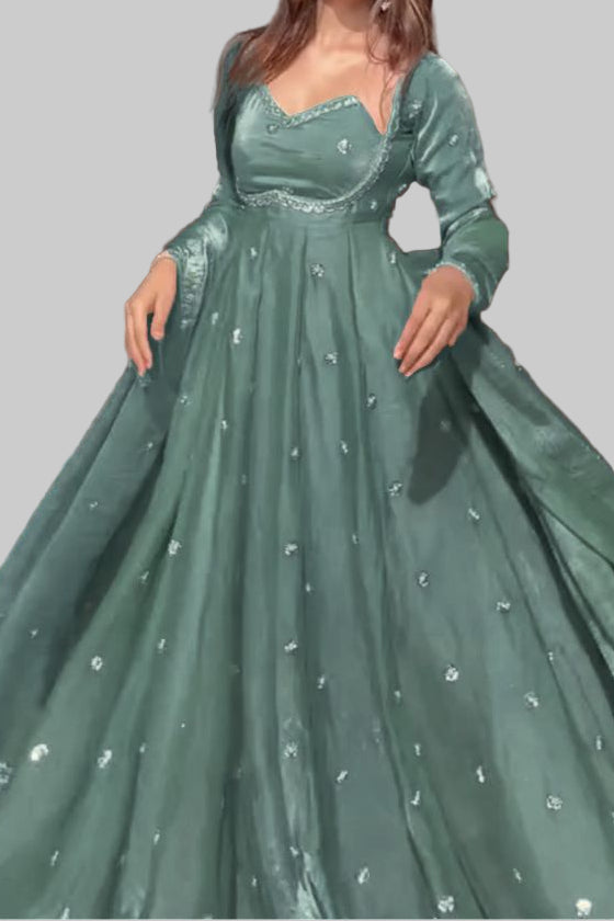 Dreamwali Dulhan Fancy Silk Anarkali