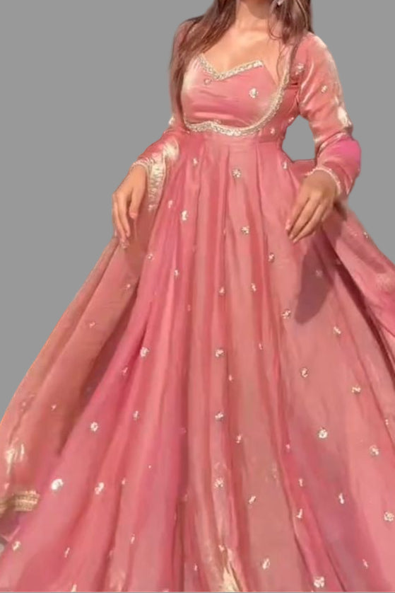 Dreamwali Dulhan Fancy Silk Anarkali