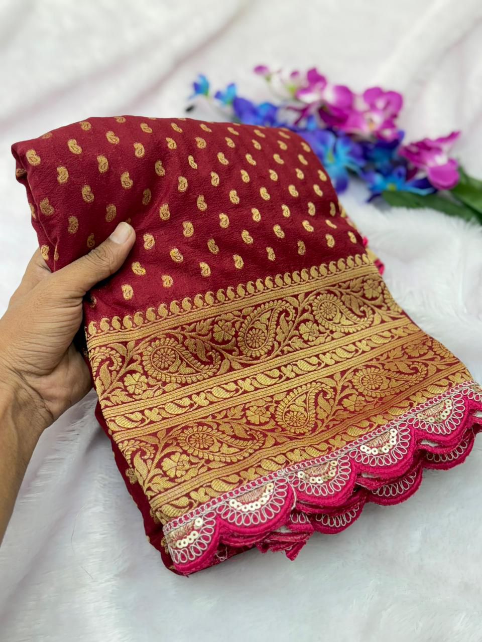 Pari Ki Adaa Crepe Khaddi Silk Saree