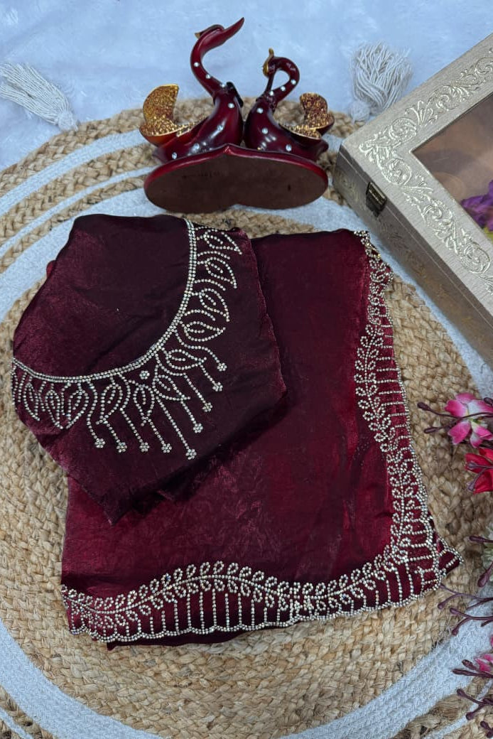 Razz-N-Glow Drape Fancy Silk Saree