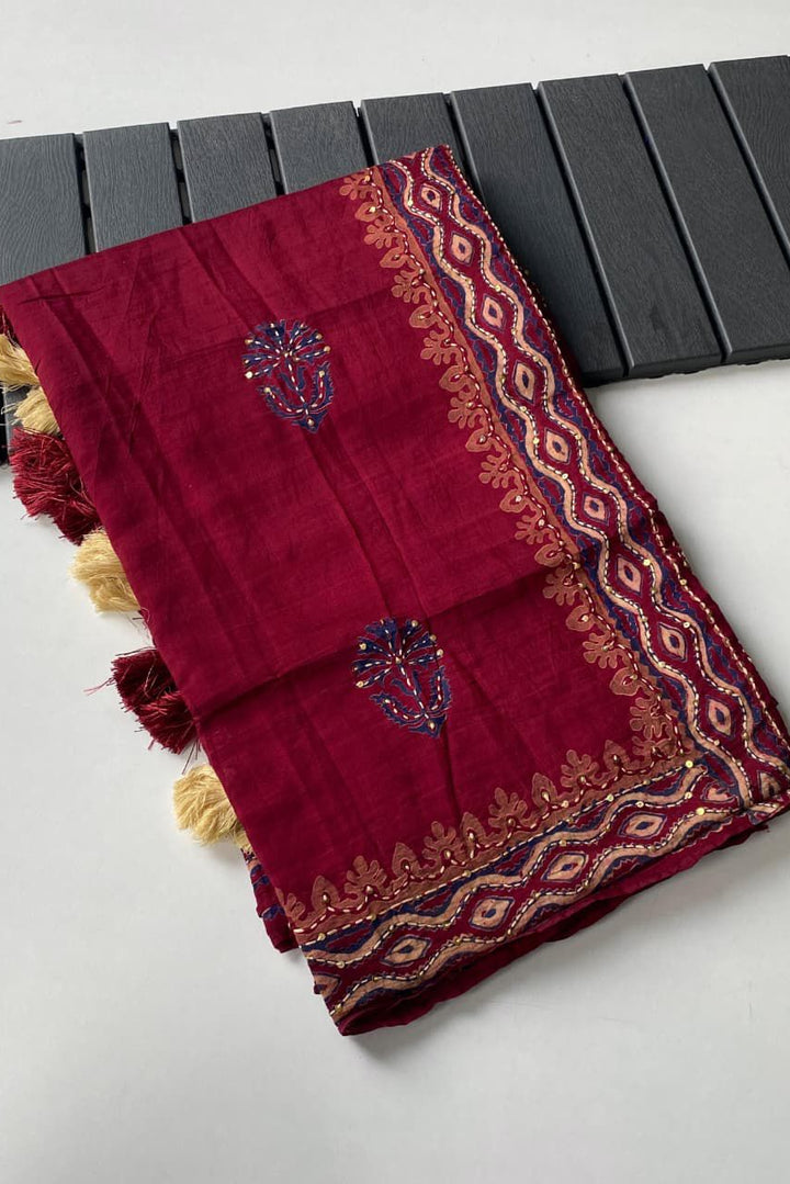 Flower Aura Elegance Chanderi Cotton Saree