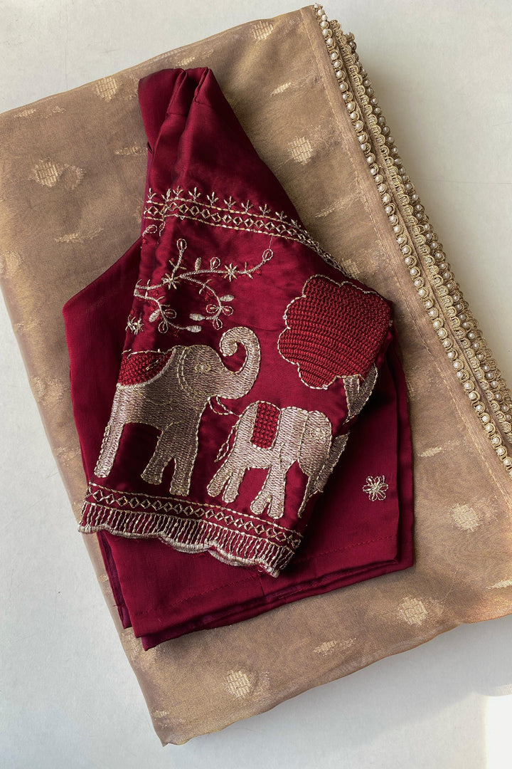 Petal Shine Tissue Organza Silk Saree