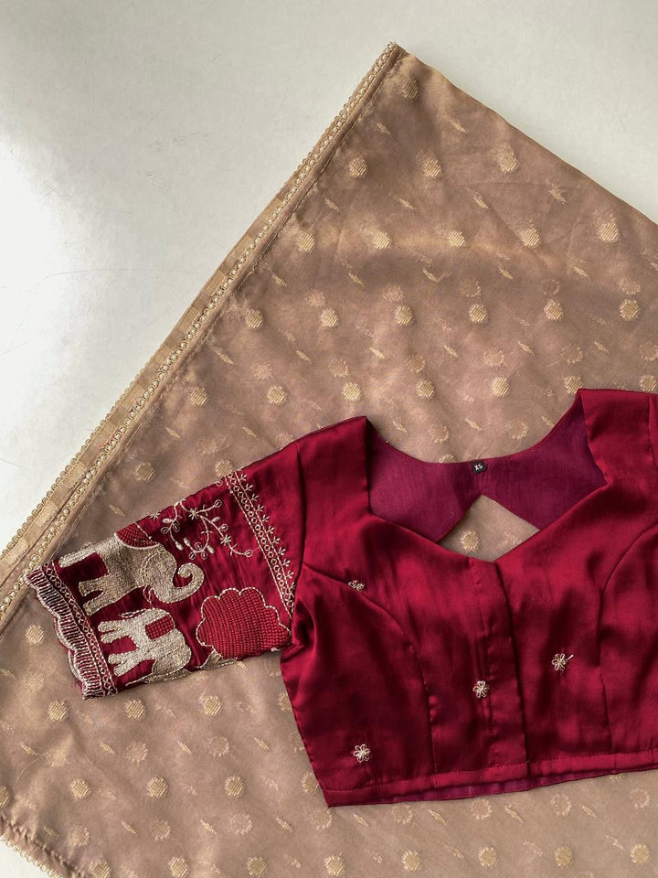 Petal Shine Tissue Organza Silk Saree