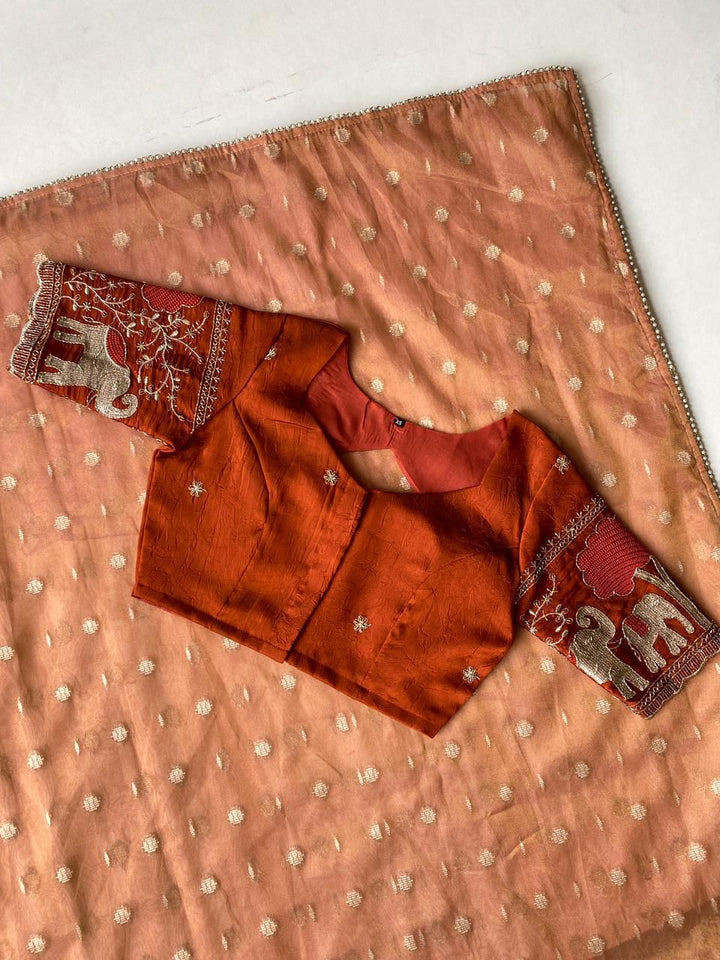 Petal Shine Tissue Organza Silk Saree