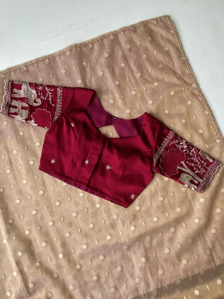 Petal Shine Tissue Organza Silk Saree