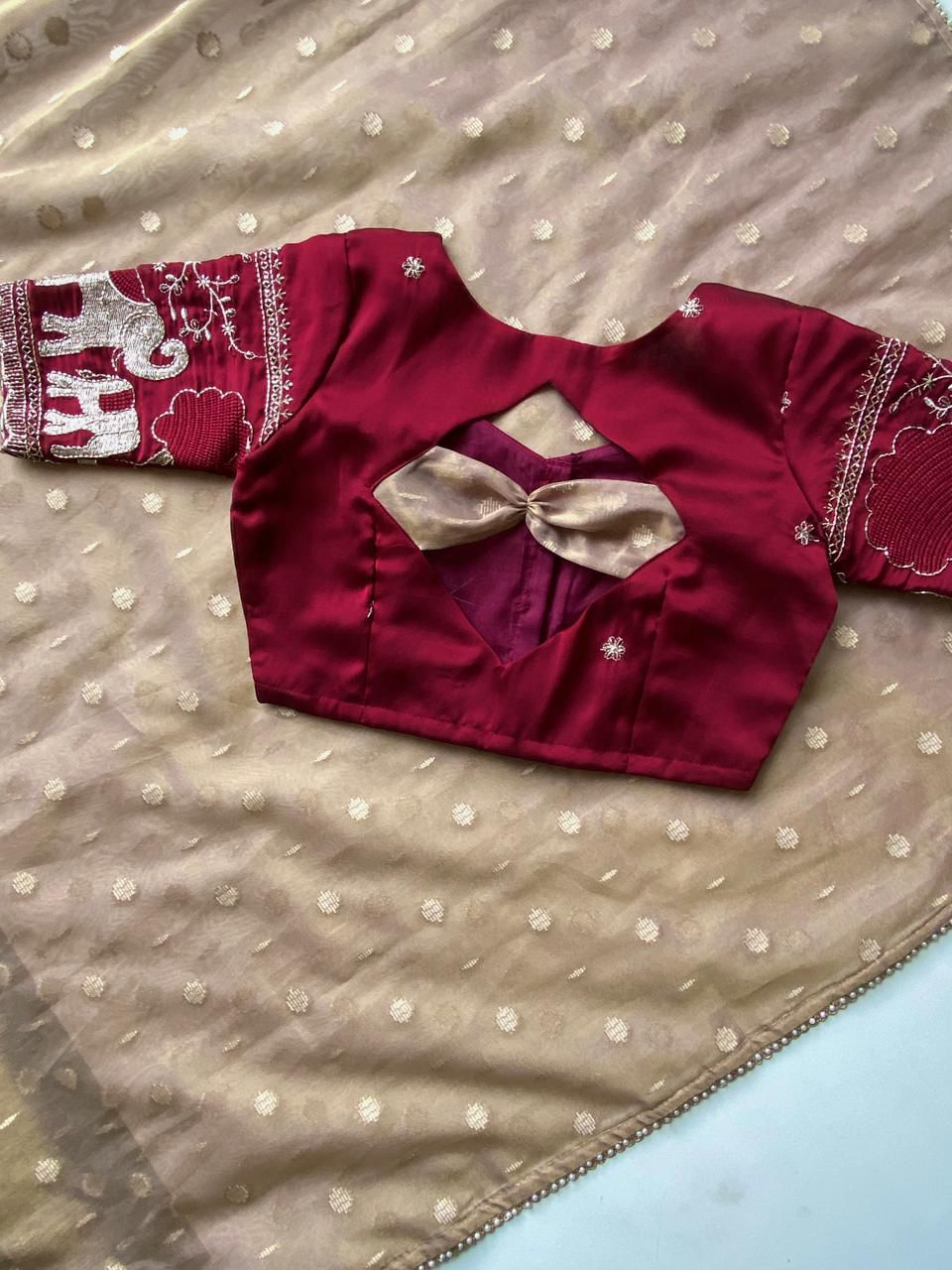 Petal Shine Tissue Organza Silk Saree