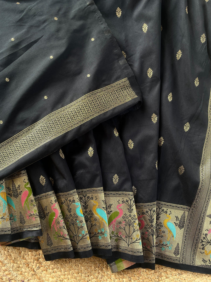 Black Gemini Banarasi Silk Saree