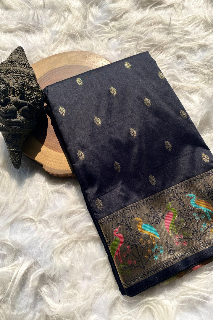Black Gemini Banarasi Silk Saree