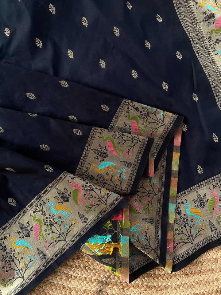 Black Gemini Banarasi Silk Saree