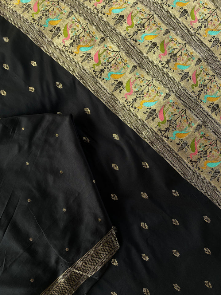Black Gemini Banarasi Silk Saree