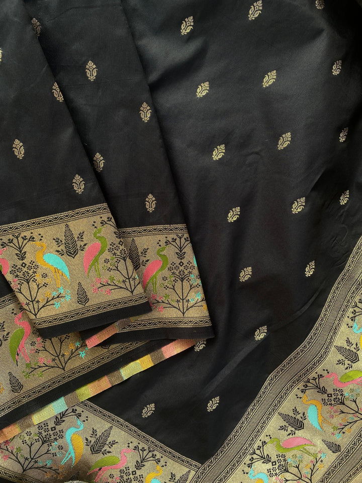 Black Gemini Banarasi Silk Saree