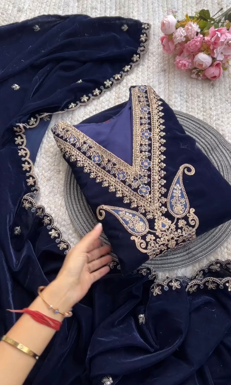 Jhelum Jewel Velvet Suit Set