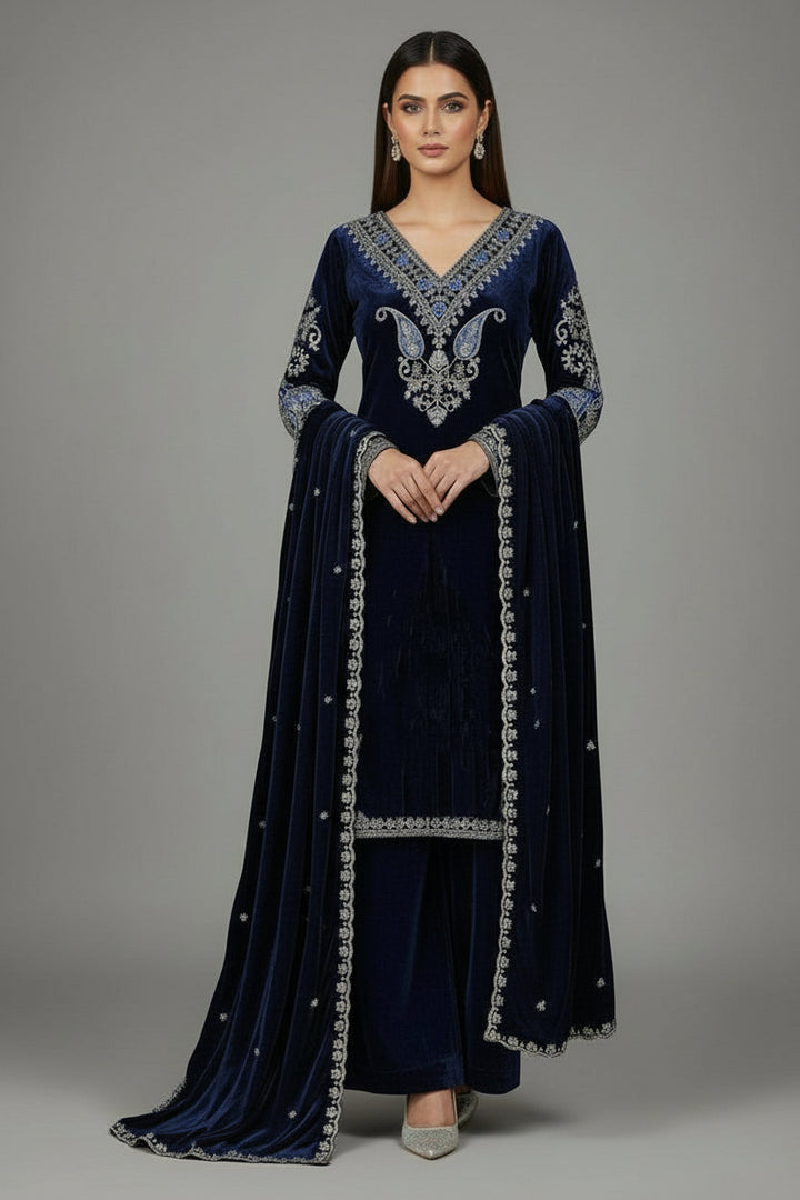 Jhelum Jewel Velvet Suit Set