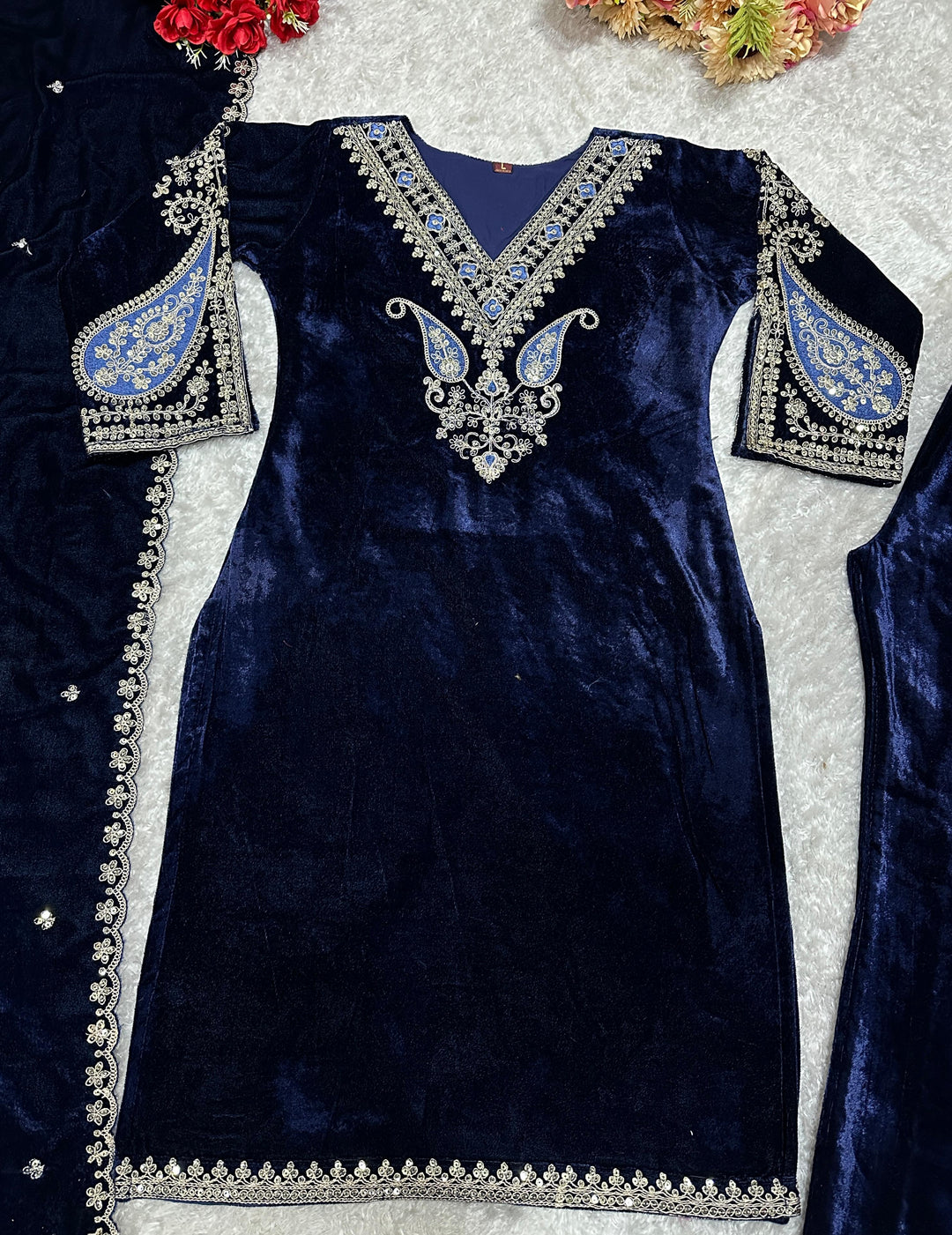 Jhelum Jewel Velvet Suit Set