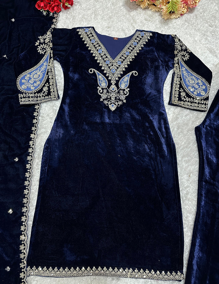 Jhelum Jewel Velvet Suit Set