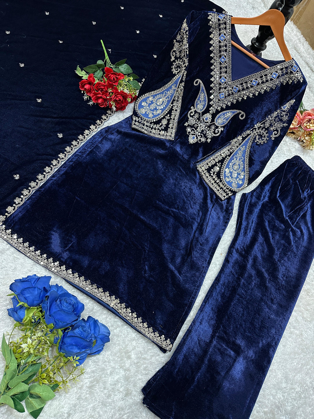 Jhelum Jewel Velvet Suit Set