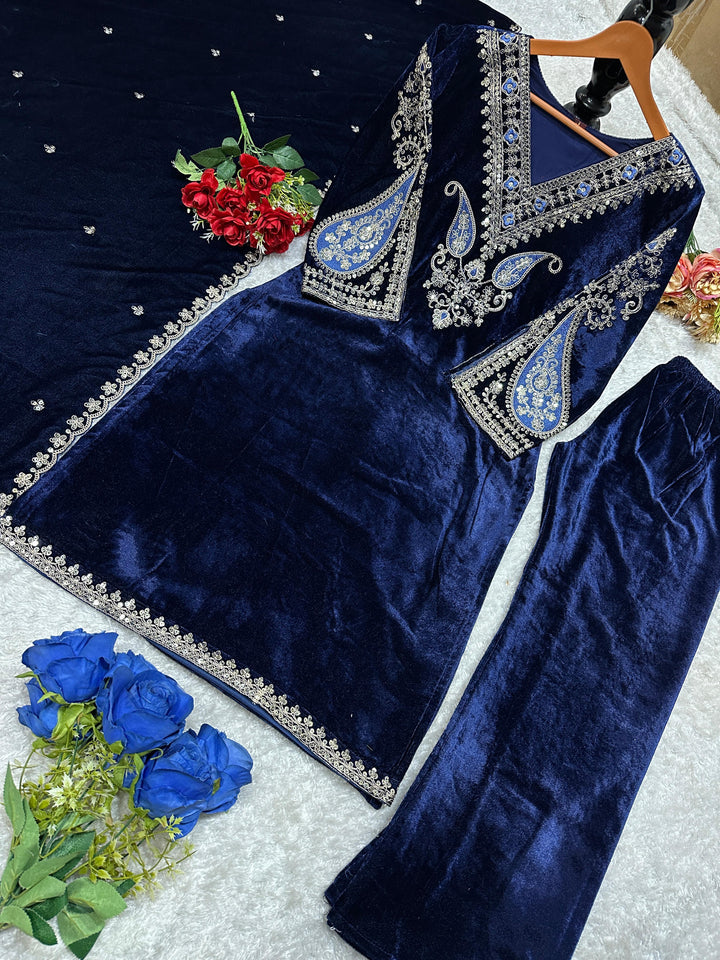 Jhelum Jewel Velvet Suit Set