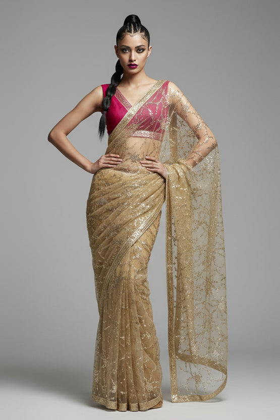 Softest Landing Designer Net Saree